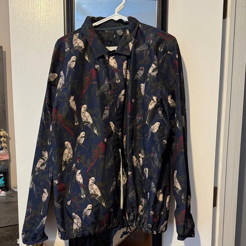 Herschel Supply Company Bird Print Jacket Windbreaker - Picture 1 of 4